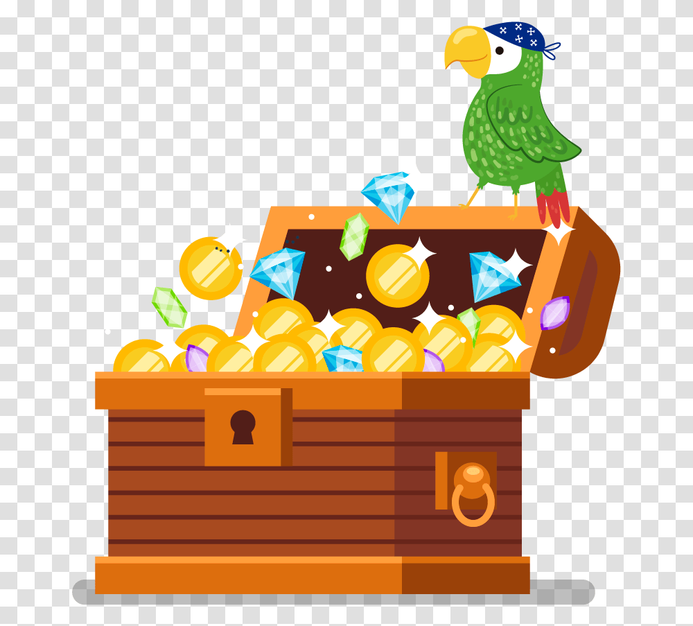 Illustration, Treasure, Bird, Animal, Gold Transparent Png