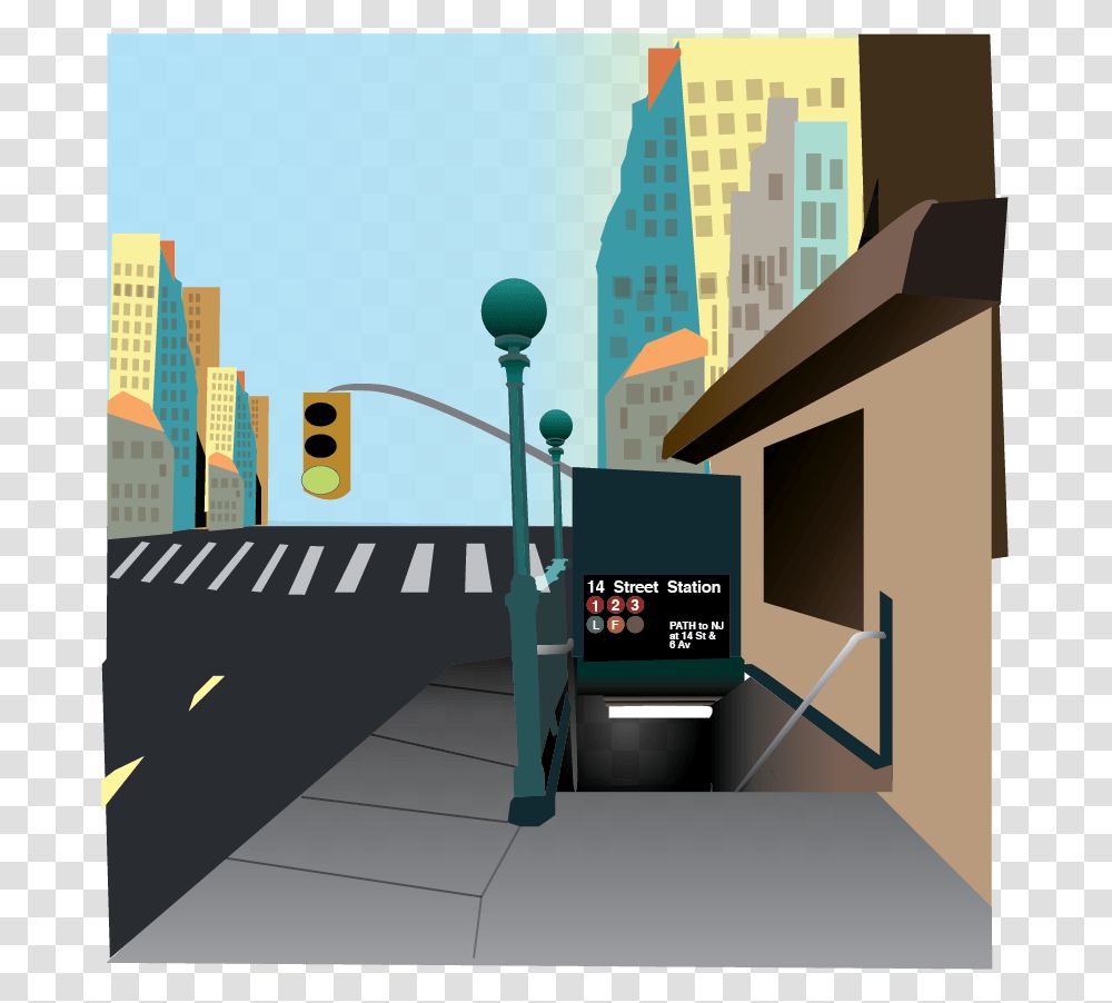 Illustration, Urban, City, Building, Street Transparent Png