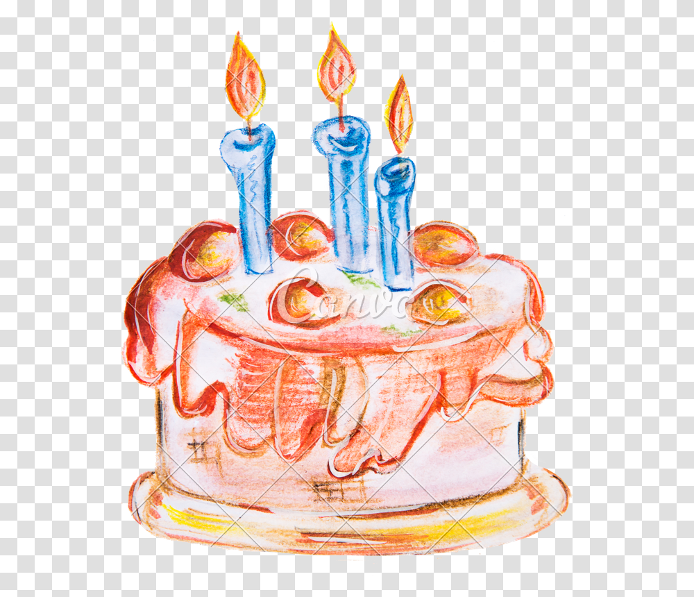 Illustration Watercolor Delicious Cake, Dessert, Food, Birthday Cake, Cream Transparent Png