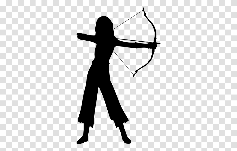Illyasviel Von Einzbern Female Woman Silhouette Drawing Female Archer Silhouette, Gray Transparent Png