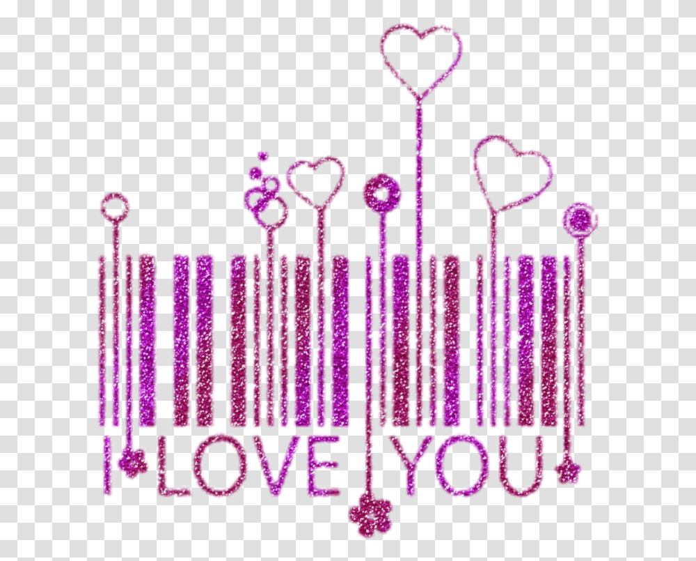 Iloveyou Barcode Glitter Love Barcode, Doodle, Drawing, Light Transparent Png