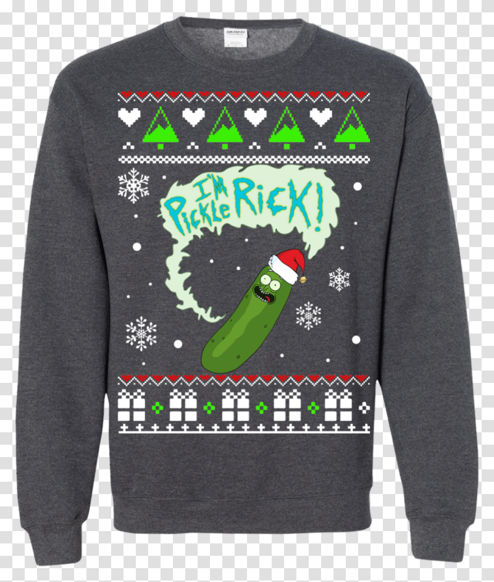 Im Pickle Rick Christmas Sweatshirt Camaro Ugly Christmas Sweater, Clothing, Apparel, Long Sleeve, Hoodie Transparent Png