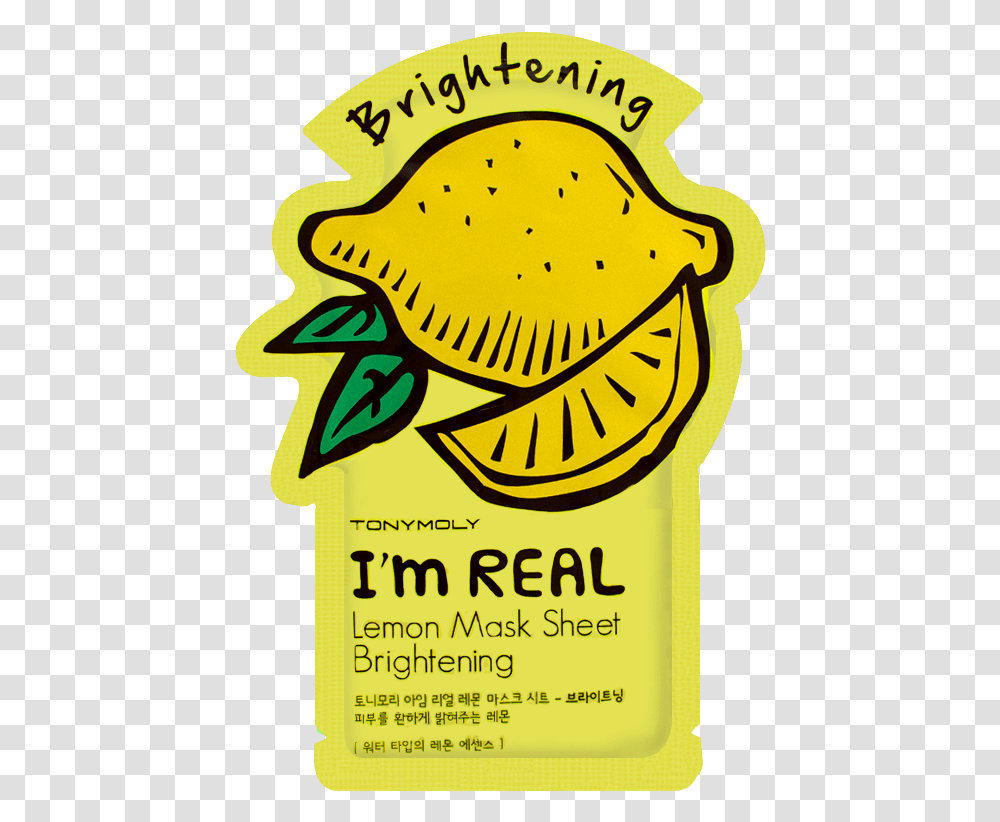 Im Real Face Mask Clipart Download Tony Moly Sheet Mask Lemon, Label, Advertisement, Poster Transparent Png