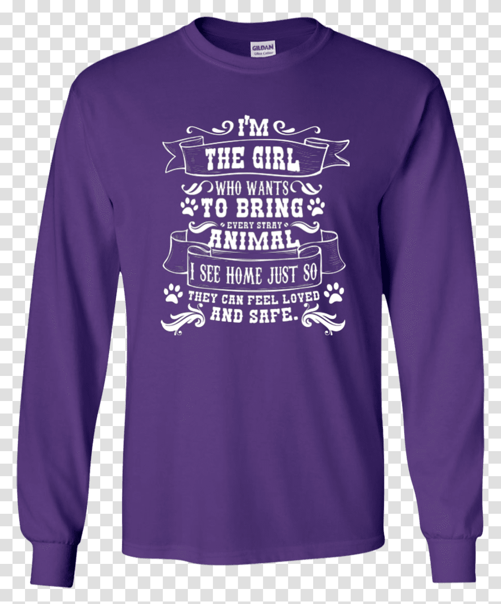 Im The Girl Purple Shirt, Sleeve, Clothing, Apparel, Long Sleeve Transparent Png