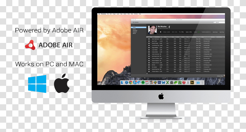 Imac Desktop Screen, Monitor, Electronics, Display, Person Transparent Png