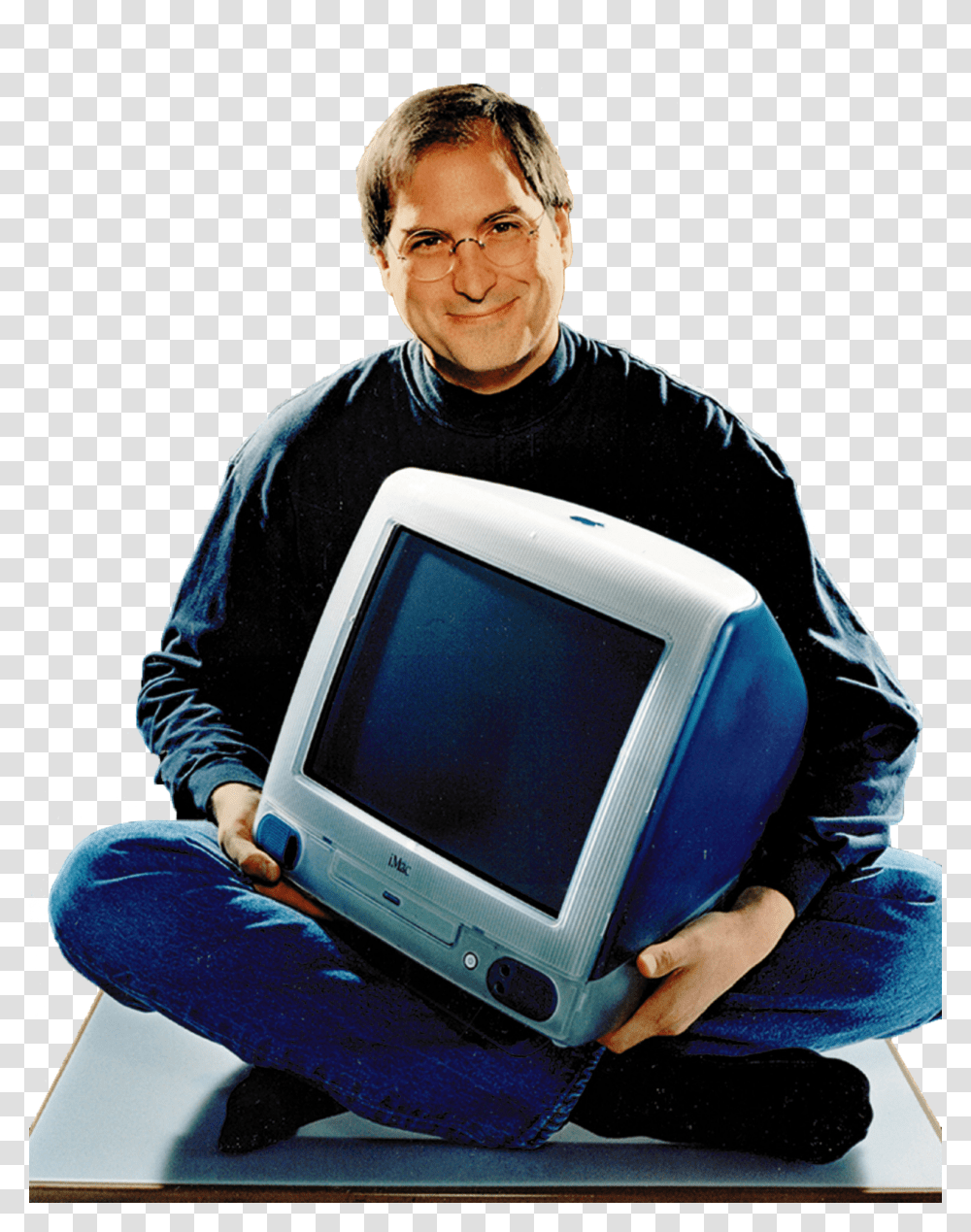Imac G3 Steve Jobs, Person, Monitor, Screen, Electronics Transparent Png