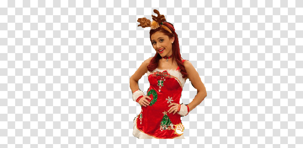 Image About Christmas In By Whitney Ariana Grande Christmas, Dress, Clothing, Costume, Person Transparent Png