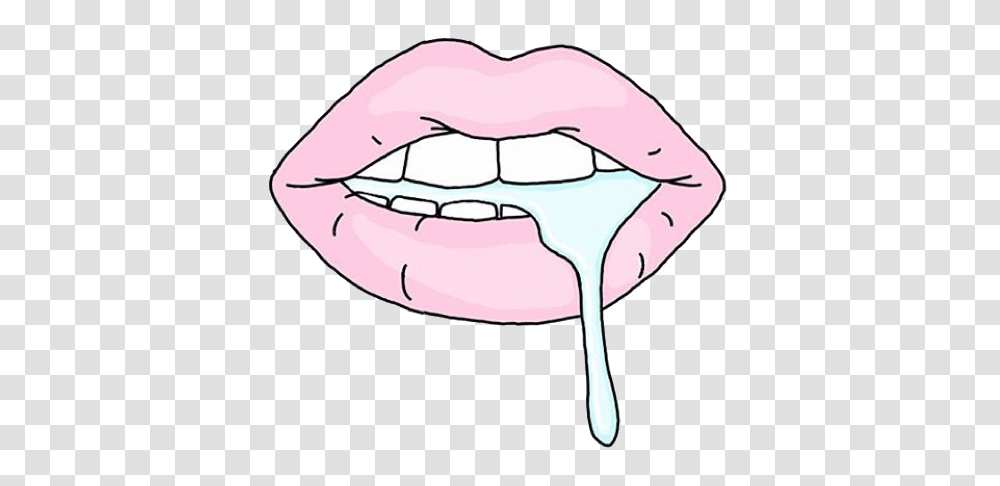 Image About Lips In Pastel By Vic Tongue, Teeth, Mouth, Helmet, Clothing Transparent Png