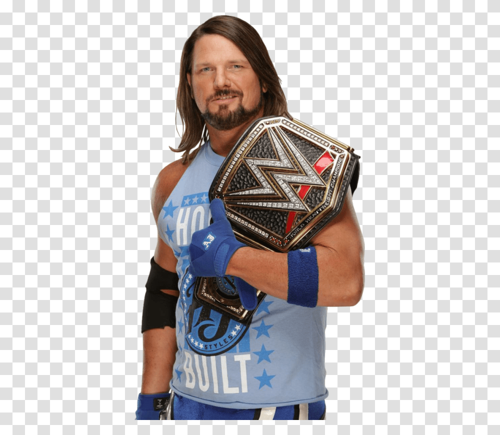 Image Aj Styles Universal Champion, Person, Human, People, Trophy Transparent Png