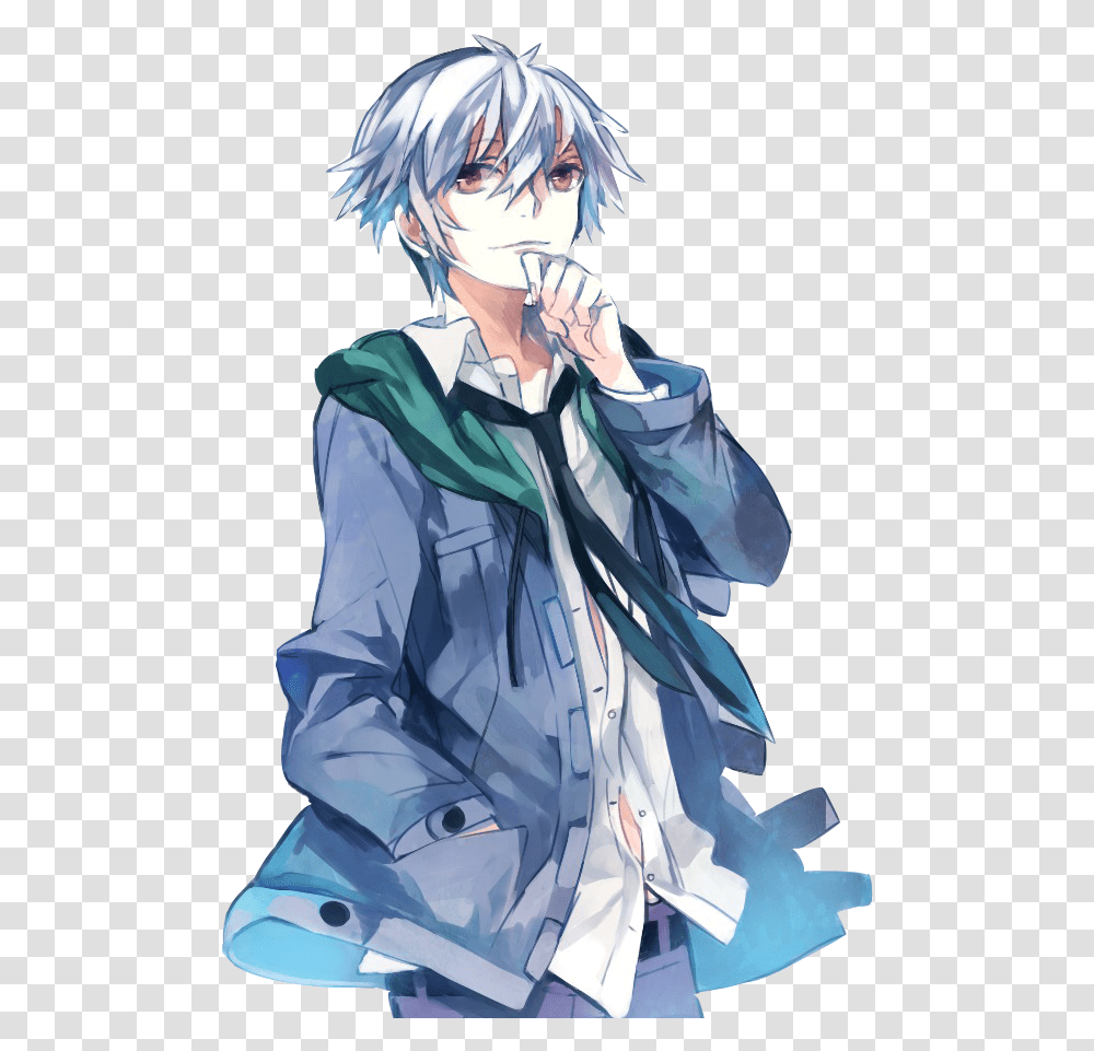 Image Anime Boy With White Hair And Red Eyes Cute, Apparel, Manga, Comics Transparent Png