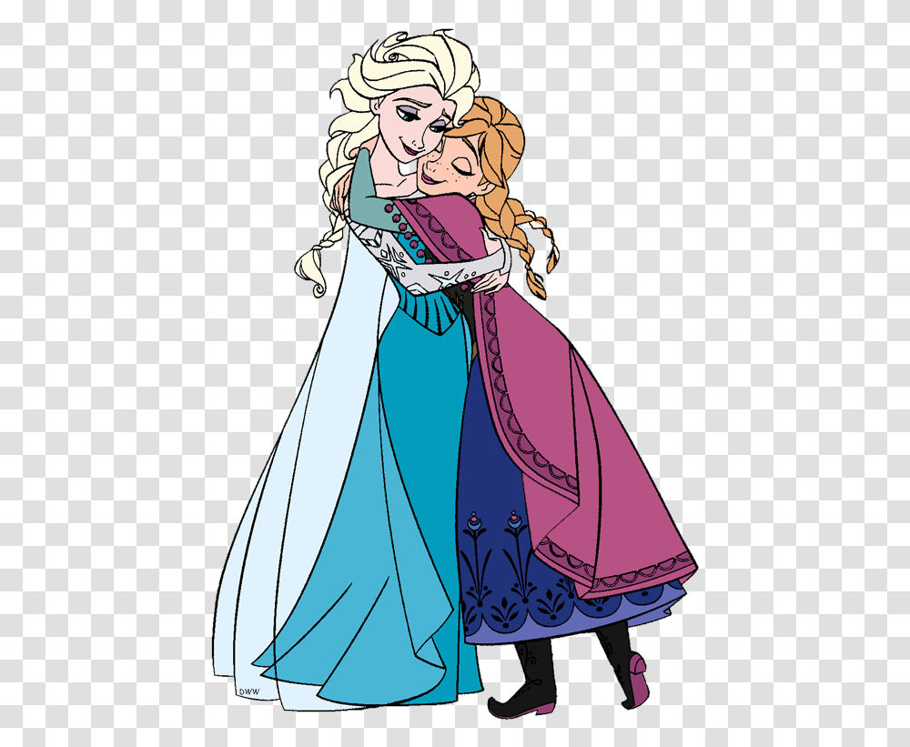 Image Annaelsahugging Gif Disney Frozen Elsa And Anna Clipart, Apparel, Book, Manga Transparent Png