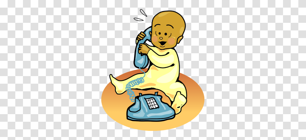 Image Baby On Phone Baby Clip Art, Electronics, Person, Human, Dial Telephone Transparent Png