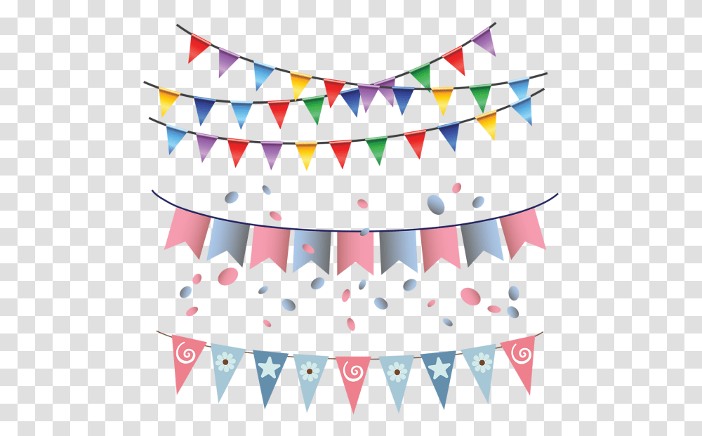 Image Black And White Garland Vector Birthday Happy Birthday Flag, Purple, Leisure Activities Transparent Png