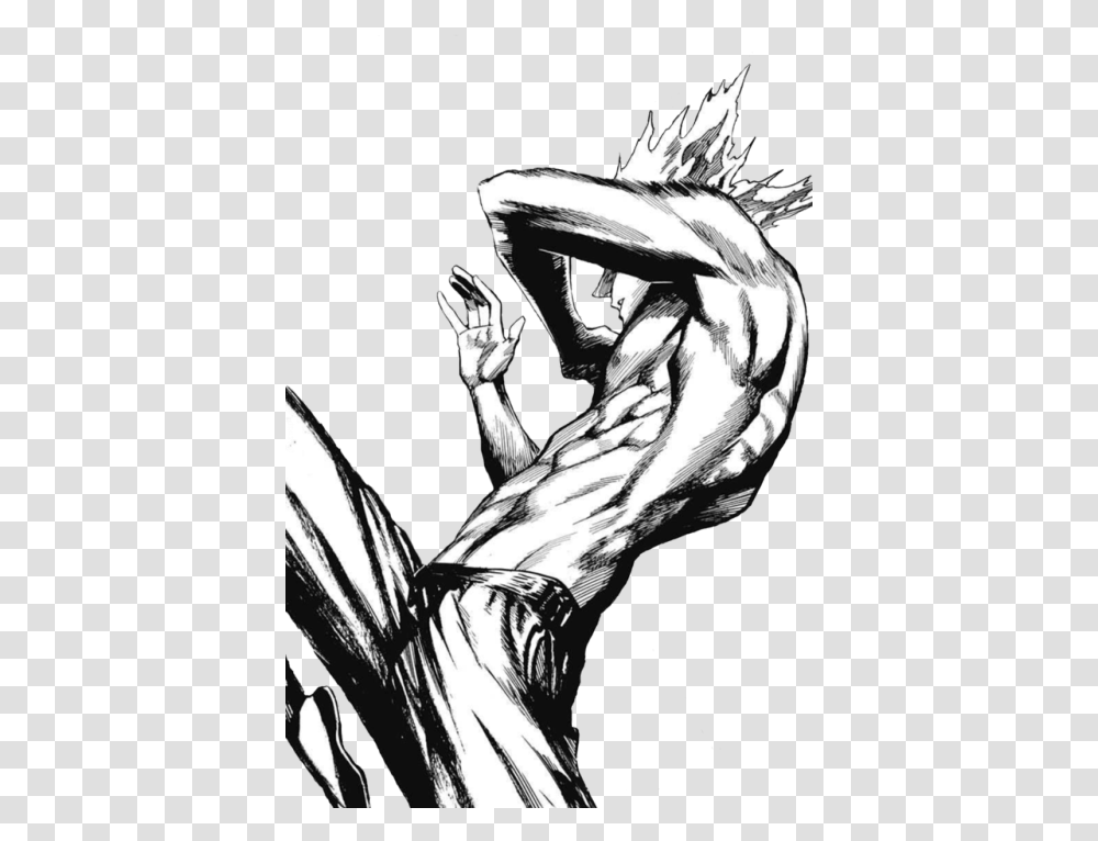 Image Black And White Stock Punch Drawing Muscular One Punch Man Vol, Hand, Bird, Animal, Arm Transparent Png
