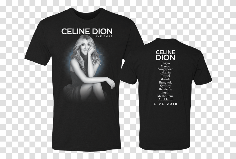 Image De T Shirt Tourne Asie Australie Celine Dion Tour T Shirt, Apparel, Sleeve, T-Shirt Transparent Png