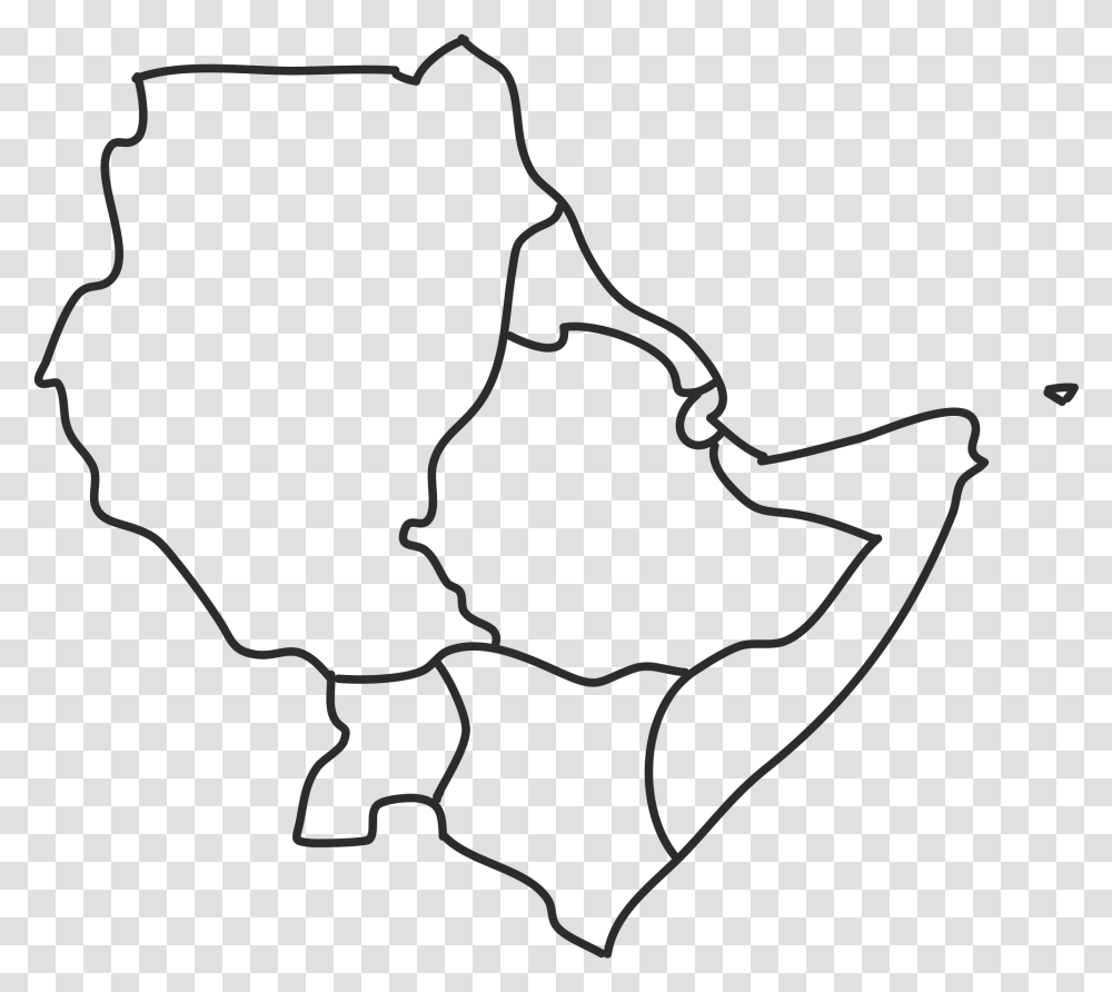 Image Description Horn Of Africa Outline, Map, Diagram, Plot, Painting Transparent Png