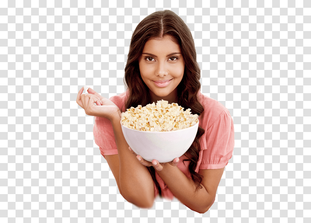 Image Description Popcorn Eating Images, Person, Human, Food, Face Transparent Png