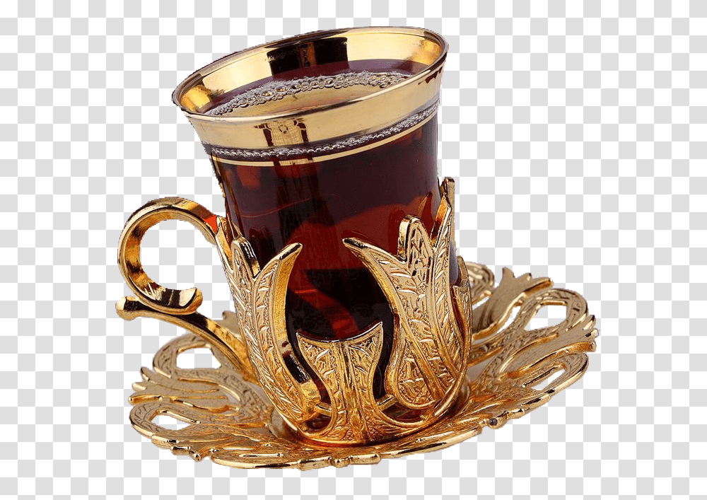 Image Dobrij Vecher Po Turecki, Coffee Cup, Gold, Saucer, Pottery Transparent Png