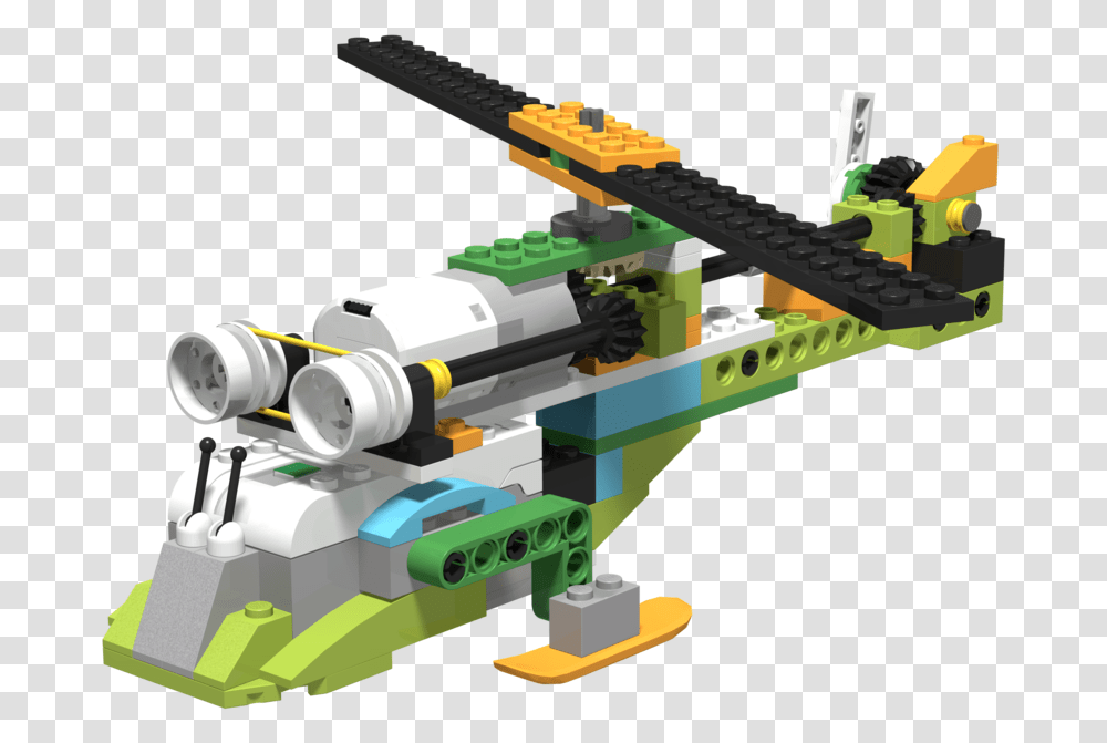 Image For Helicopter Built With Lego Wedo Lego Wedo Helicopter, Toy, Machine, Transportation, Aircraft Transparent Png