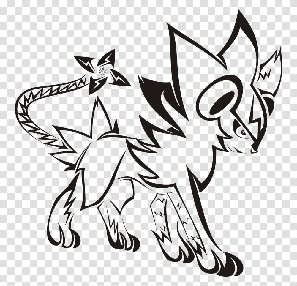 Image Gallery Pokemon Tribal Tattoo Design Clipart Luxray Black And White, Stencil, Accessories, Accessory Transparent Png