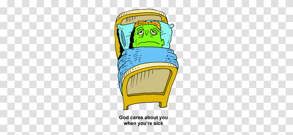 Image Green Faced Sick Man In Bed, Cushion, Pillow, Bag Transparent Png