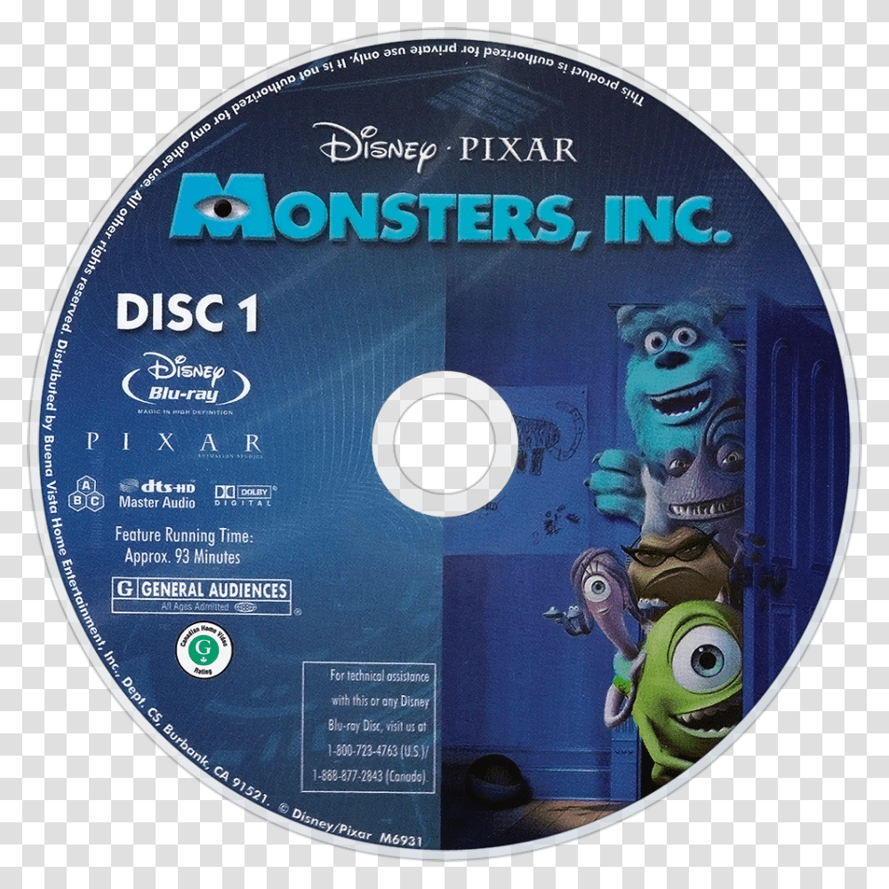 Image Id Disc Monsters Inc Dvd, Disk Transparent Png