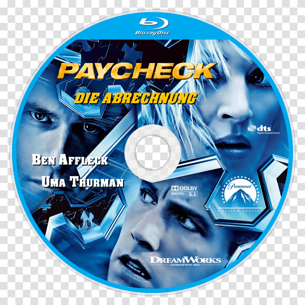 Image Id Paycheck Blu Ray Label, Disk, Dvd, Person, Human Transparent Png
