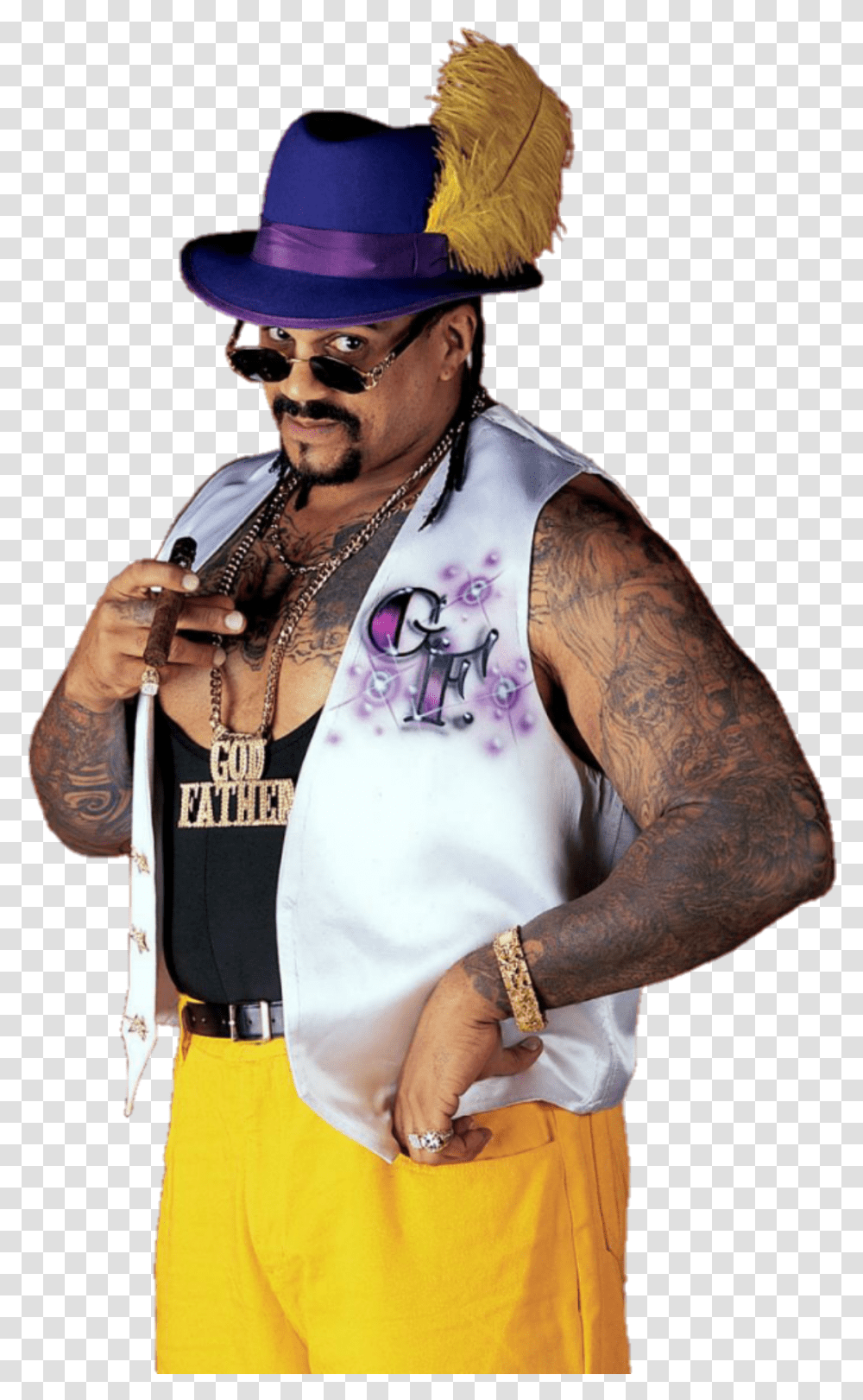 Image Id Wwe The Godfather, Skin, Person, Tattoo, Hat Transparent Png