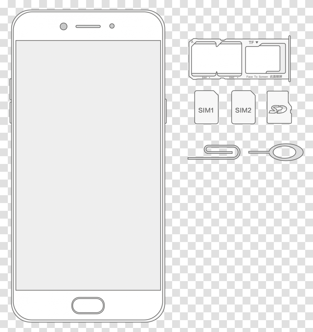 Image Insert Sim In Oppo, Mobile Phone, Electronics, Cell Phone, Iphone Transparent Png