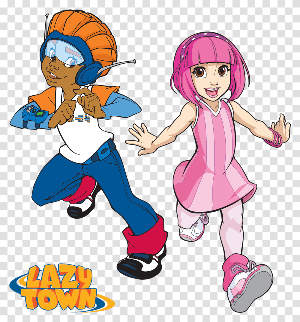 Image Lazytown Pixel And Lazytown, Person, Comics, Book, Helmet Transparent Png