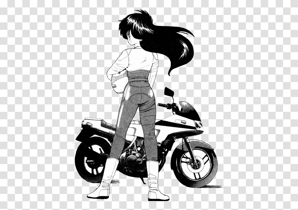 Image Library Vilepluum 80s Anime Girl, Motorcycle, Vehicle, Transportation, Person Transparent Png