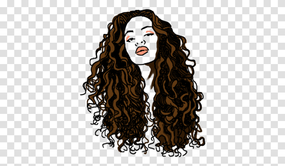 Image Long Curly Hair Silhouette, Face, Painting, Art, Female Transparent Png