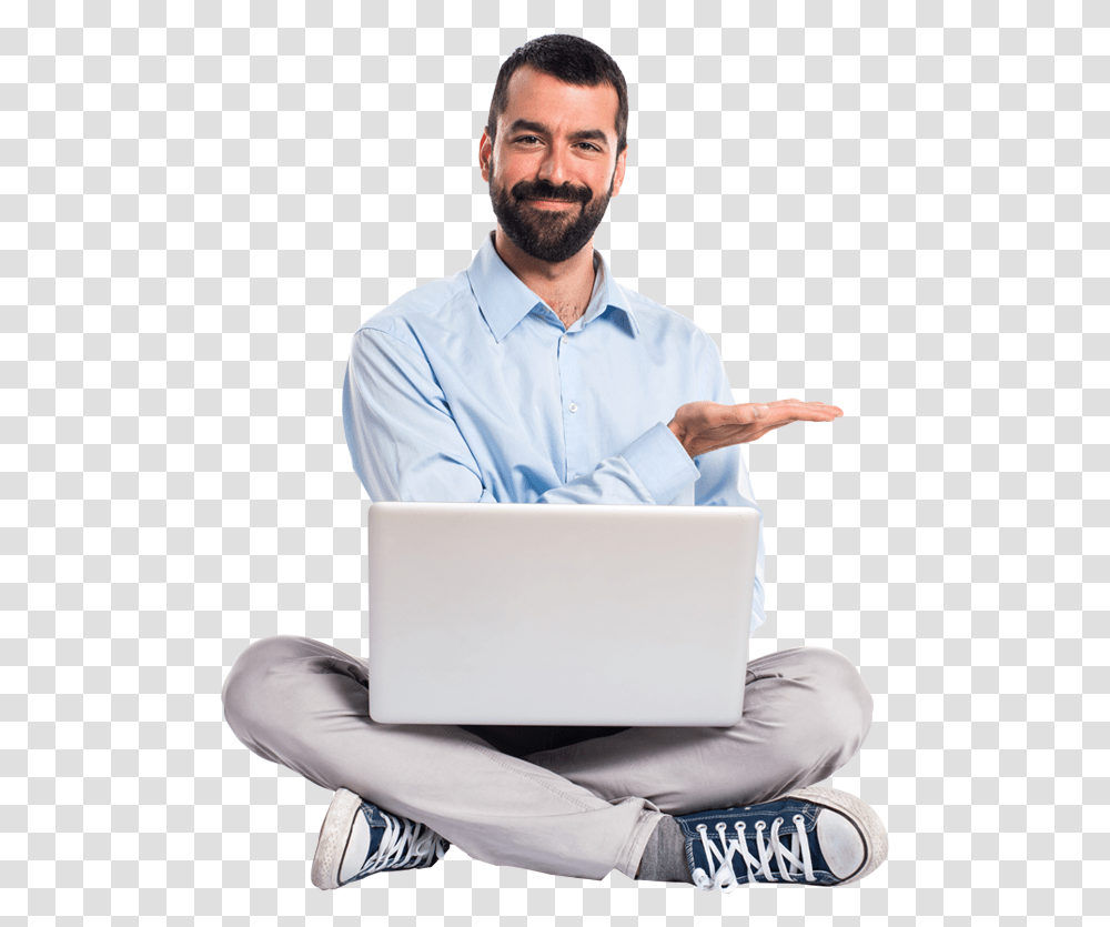 Image Man Hold Laptop, Pc, Computer, Electronics, Person Transparent Png