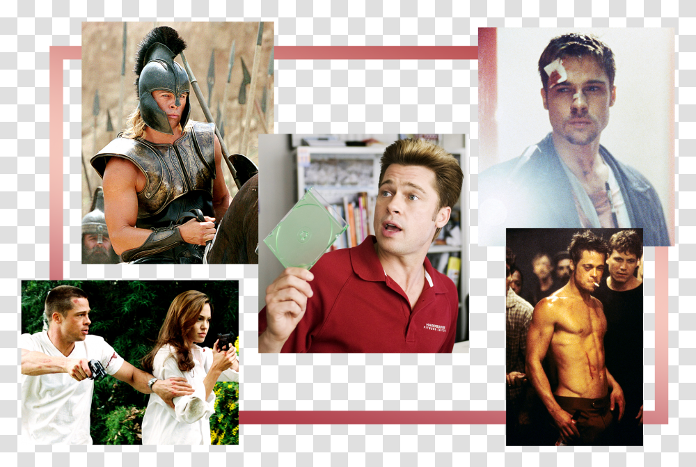Image May Contain Advertisement Collage Poster Human Brad Pitt Fight Club, Person, Skin, Apparel Transparent Png