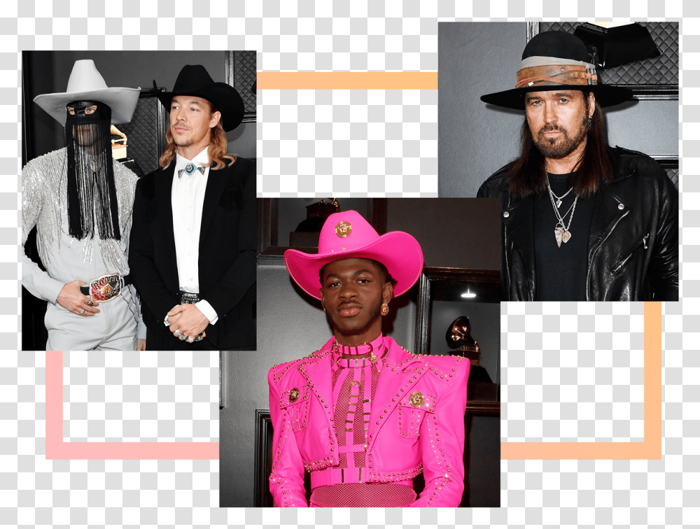 Image May Contain Diplo Clothing Apparel Human Person Billy Porter Grammys 2020, Hat, Cowboy Hat, Sun Hat, Collage Transparent Png