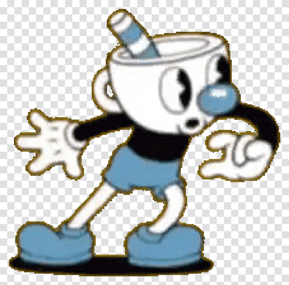 Image Mugmanlooking Gif Cuphead Wiki Fandom Powered, Toy, Coffee Cup, Animal, Mammal Transparent Png