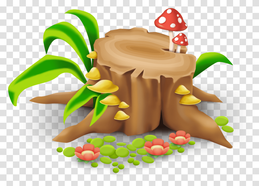 Image Mushroom Log Hay Day Wiki Hay Day, Plant, Tree Stump, Food, Birthday Cake Transparent Png