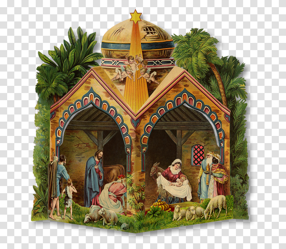 Image Nativity 27632 Free Icons And Nativity Scene Christmas Decoration On Background, Person, Art, Painting, Plant Transparent Png