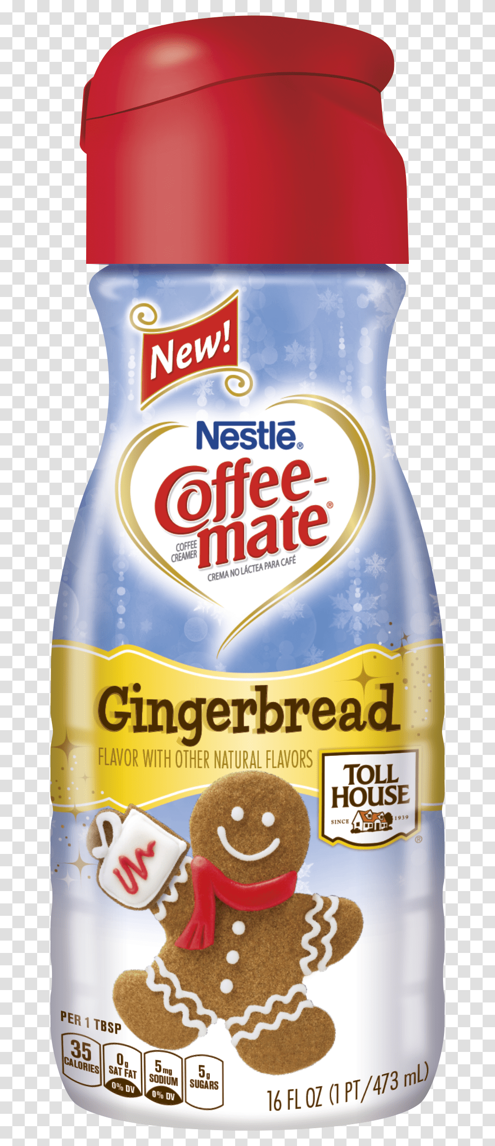 Image Nestle Coffee Mate Gingerbread 16 Oz, Bottle, Sunscreen, Cosmetics, Label Transparent Png