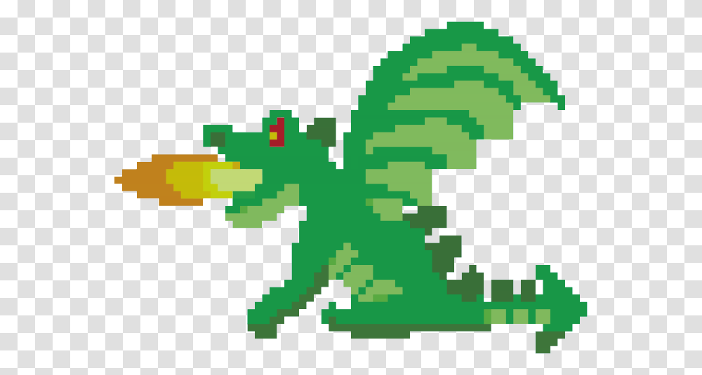 Image Of 8 Bit Dragon Download Fire Dragon 8 Bit, Green, Rug Transparent Png