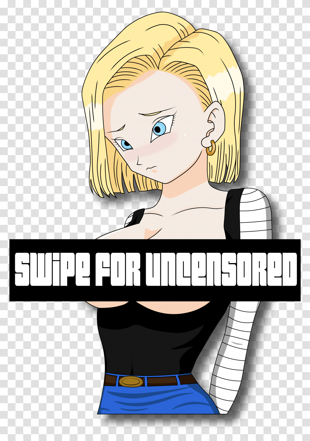 Image Of Android 18 Cartoon, Helmet, Apparel, Label Transparent Png