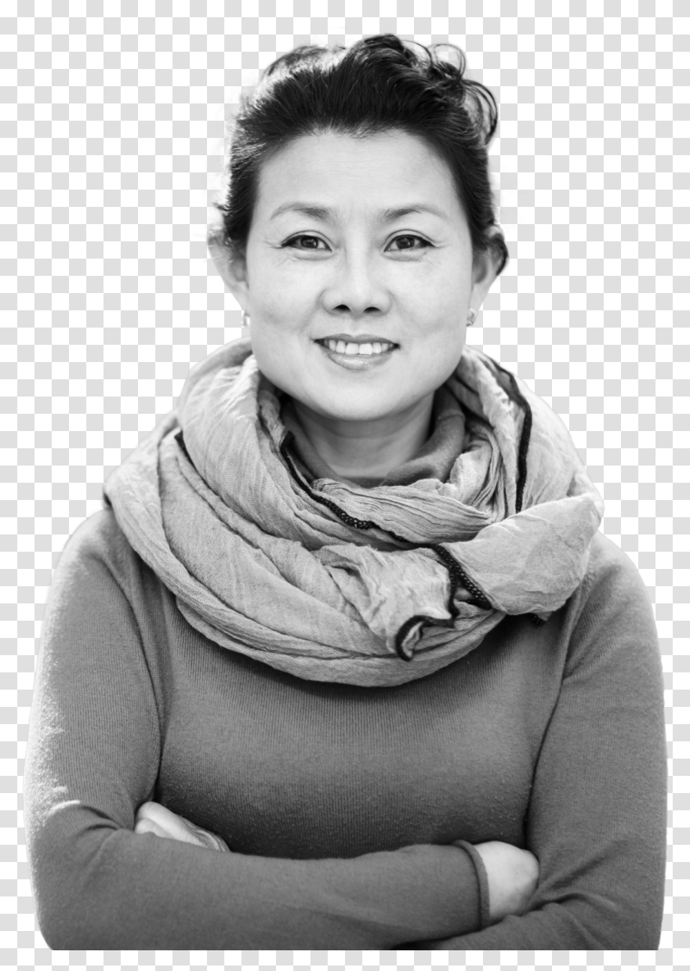 Image Of Annie Young Asian Female Smiling Lady, Apparel, Scarf, Face Transparent Png