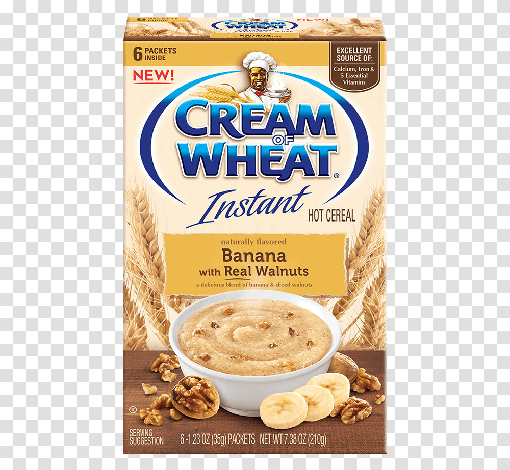 Image Of Banana Walnut Cream Of Wheat Cereal, Plant, Food, Vegetable, Breakfast Transparent Png