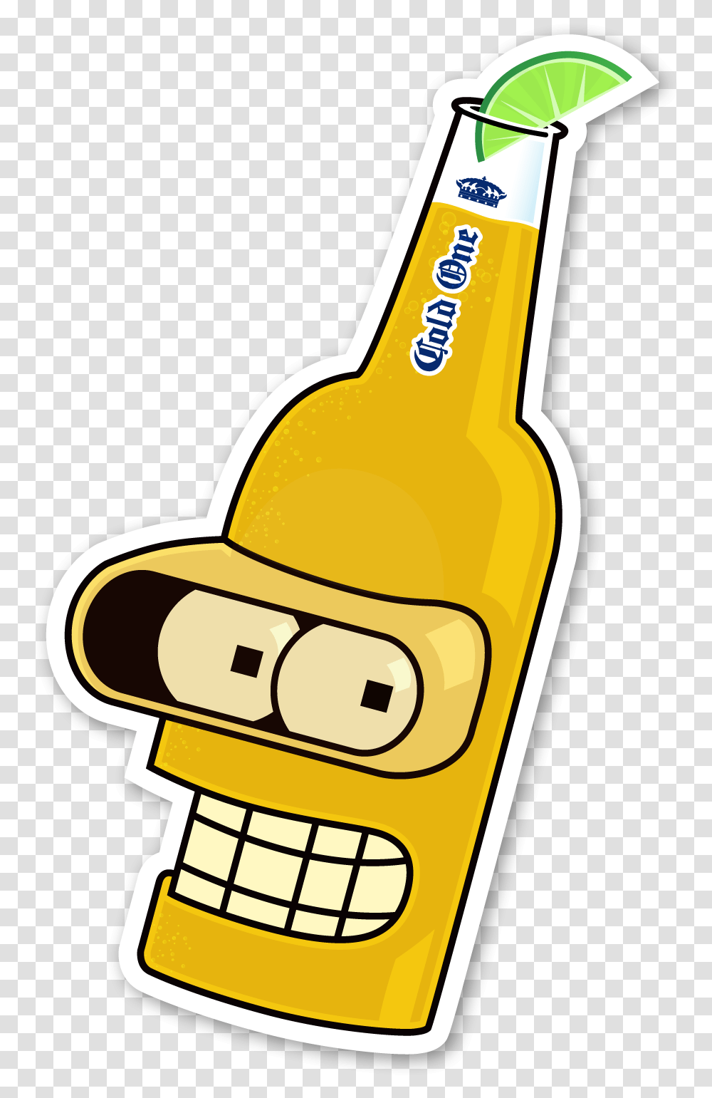 Image Of Bender Sticker Heineken, Beverage, Drink, Alcohol, Bottle Transparent Png