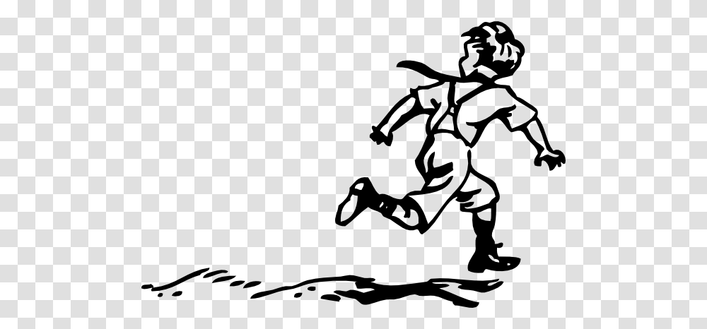 Image Of Boy Running Away, Stencil, Person, Human, People Transparent Png
