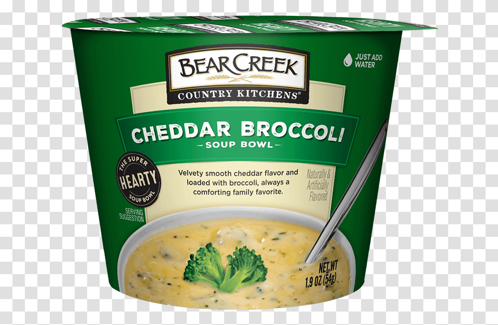 Image Of Cheddar Broccoli Soup Bowl Bear Creek Soup, Plant, Vegetable, Food, Aluminium Transparent Png