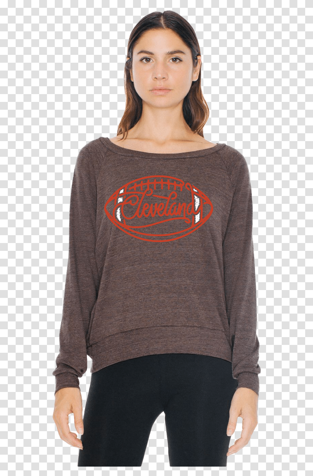 Image Of Cleveland Browns Football Girls Light Sweatshirt Long Sleeved T Shirt, Apparel, Sweater, Person Transparent Png