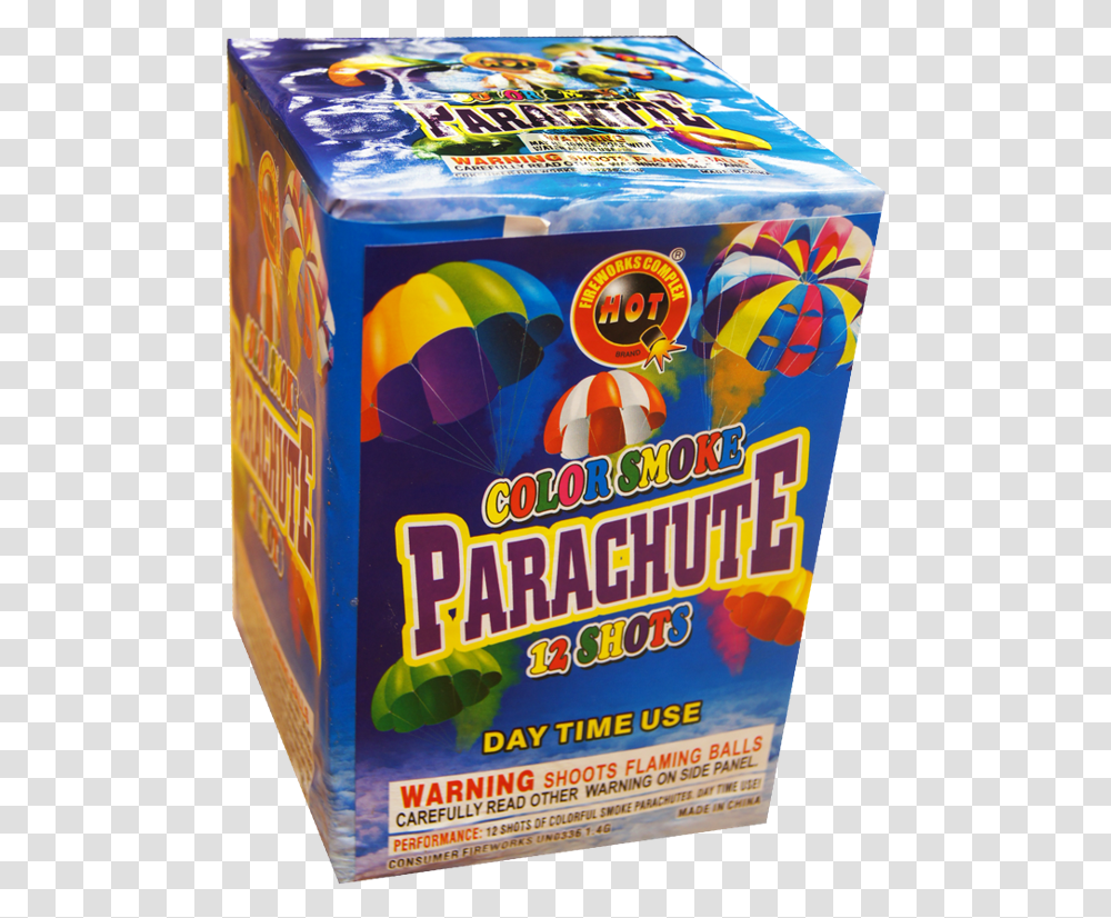 Image Of Color Smoke Parachute 12 Shot Parachute Firework, Snack, Food, Outdoors, Nature Transparent Png