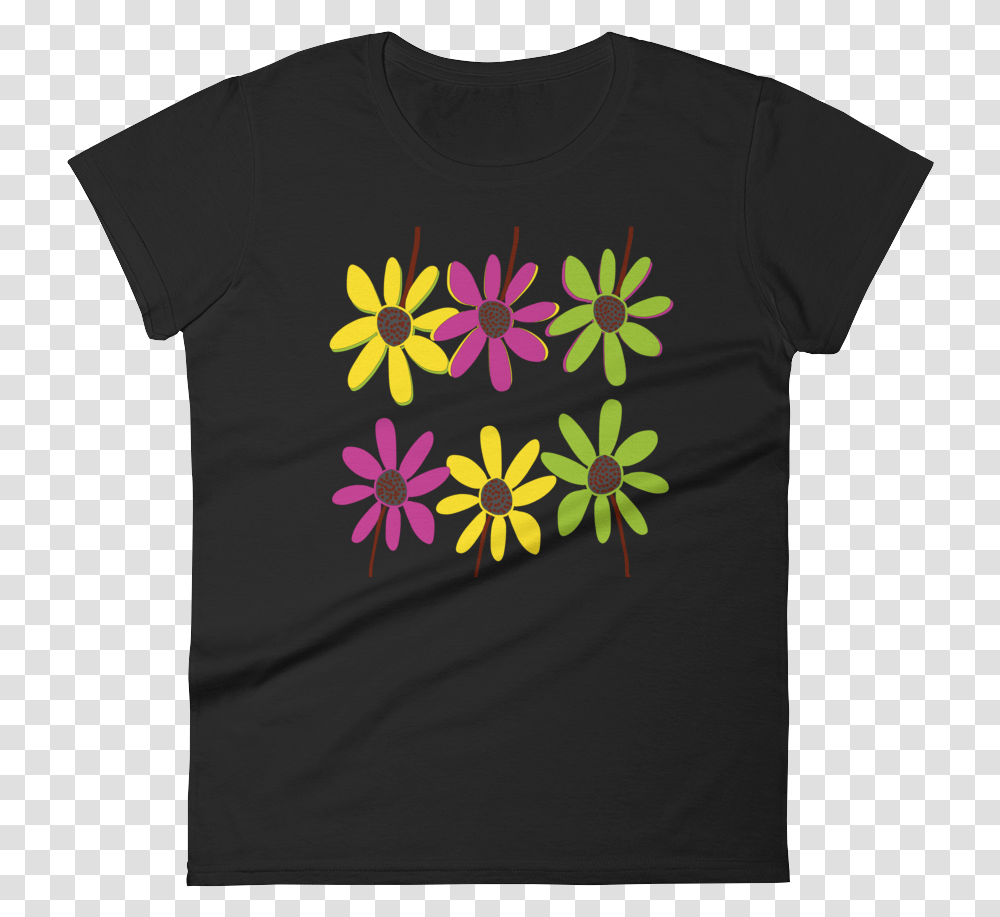 Image Of Colourful Hand Drawn Flower Petals T Shirt Siberian Husky Mom Shirt, Apparel, T-Shirt, Plant Transparent Png