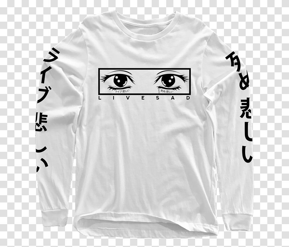 Image Of Crying Eyes Long Sleeve Lauv Chasing Fire Long Sleeve, Apparel, Sweatshirt, Sweater Transparent Png